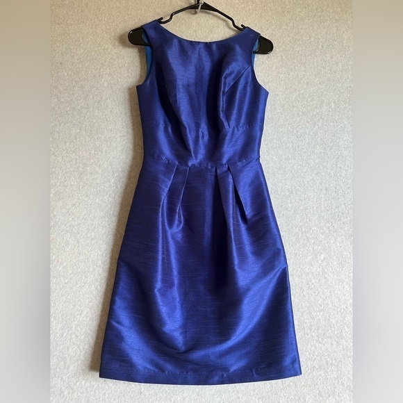 Alfred Sung Dress Womens 6 Royal Blue Sleeveless Bow Back Cocktail Party - Picture 1 of 13